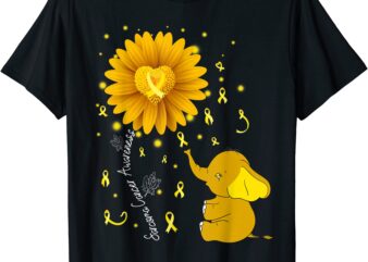 yellow ribbon daisy flower elephant sarcoma cancer awareness t shirt men