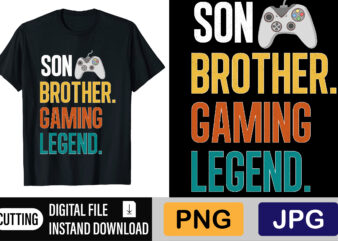 Son Brother Gaming Legend t shirt template vector