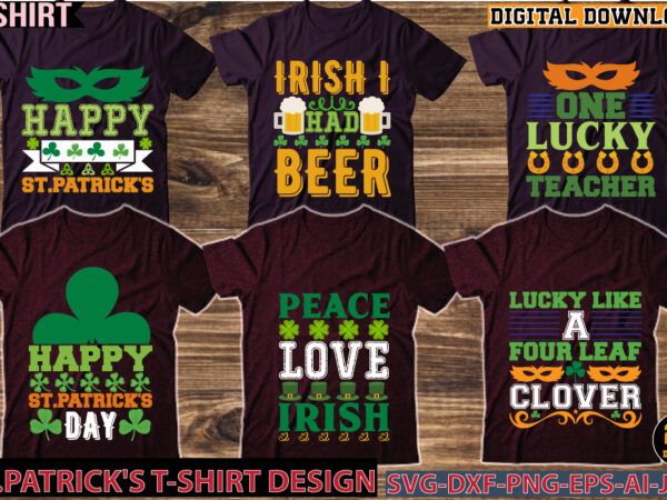 Happy st.patrick’s t-shirt design bundle