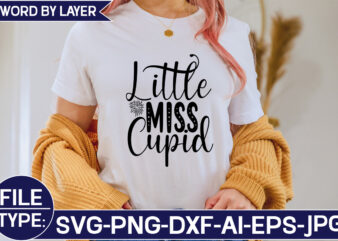 Little Miss Cupid SVG Cut File t shirt vector graphic