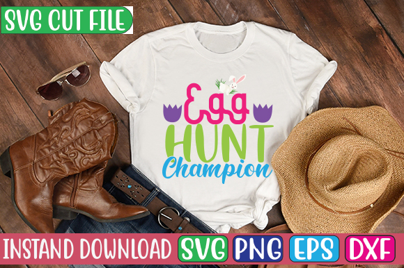 Egg hunt champion svg cut file vector clipart