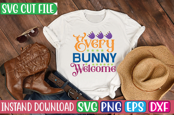 Every bunny welcome svg cut file vector clipart