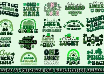 Retro St. Patrick’s Day Sublimation Bundle t shirt design online