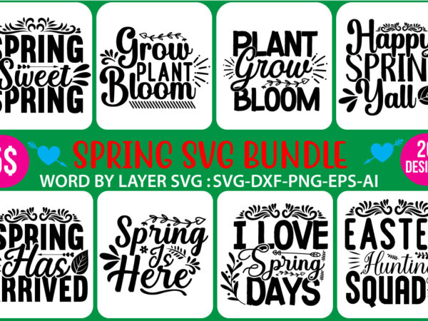 Spring svg bundle t shirt template vector