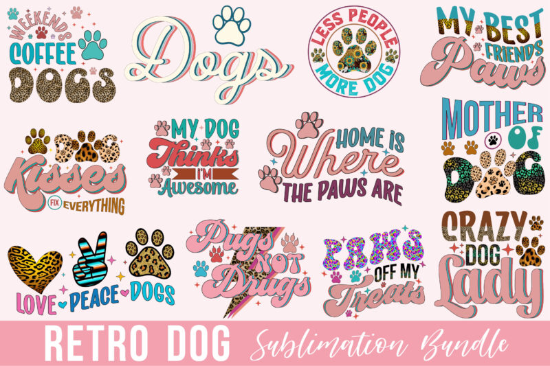 Retro Dog Sublimation Bundle