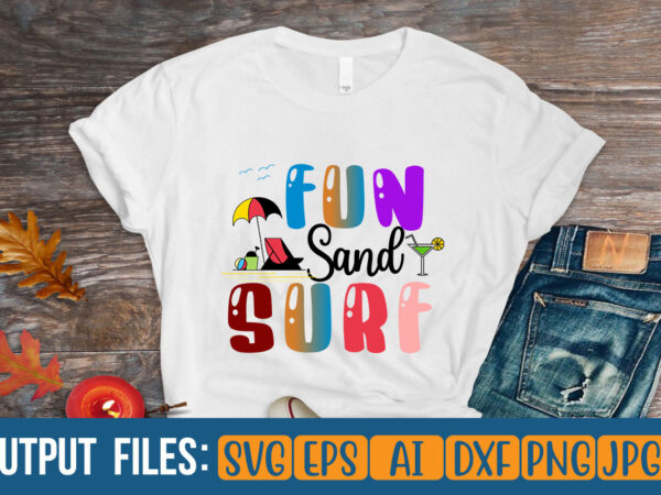 Fun sand surf t-shirt design on sale