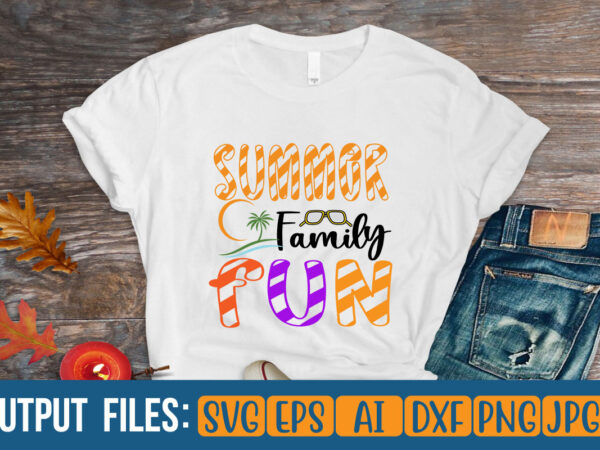 Summer family fun vector t-shirt design
