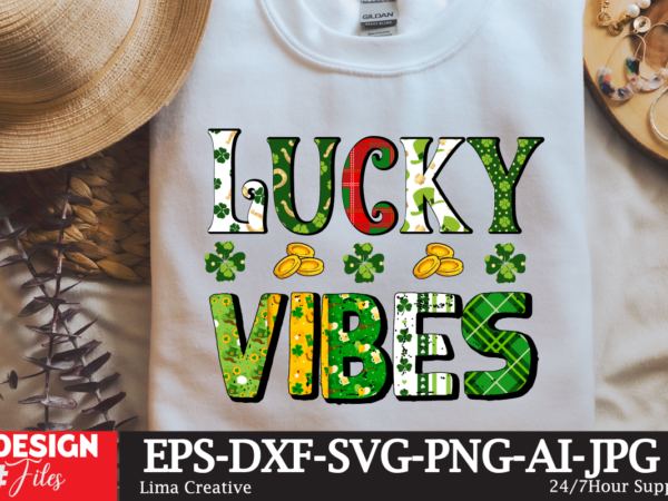 Lucky vibes sublimation t-shirt design,.studio files, 100 patrick day vector t-shirt designs bundle, baby mardi gras number design svg, buy patrick day t-shirt designs for commercial use, canva t shirt