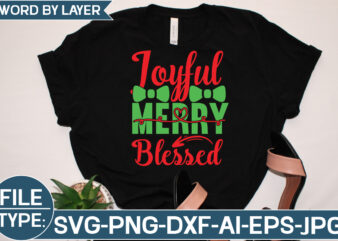 Joyful Merry Blessed SVG Cut File vector clipart