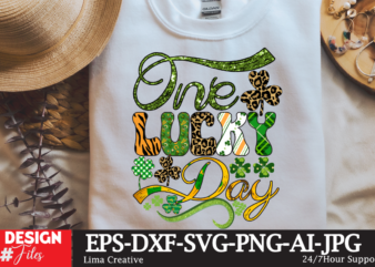 One Lucky Day Sublimation T-shirt Design,.studio files, 100 patrick day vector t-shirt designs bundle, Baby Mardi Gras number design SVG, buy patrick day t-shirt designs for commercial use, canva t
