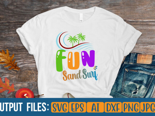Fun sand surf vector t-shirt design