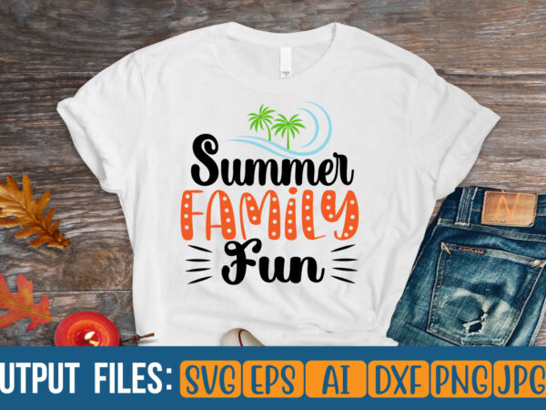 Summer family fun vector t-shirt design