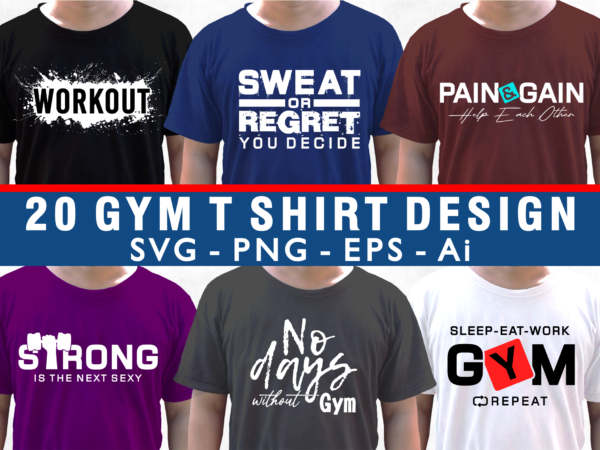 Gym & fitness t shirt design vector bundle, workout t shirt design bundle, sport t shirt design bundle,