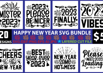 Happy new year SVG Bundle graphic t shirt