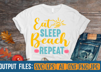 eat sleep beach repeat Vector t-shirt design