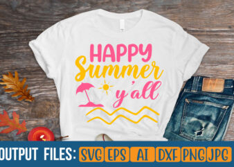 happy summer yall T-Shirt Design On Sale