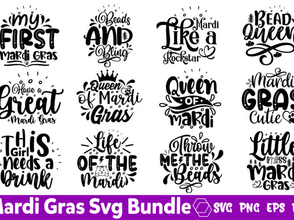 Mardi gras svg bundle t shirt designs for sale