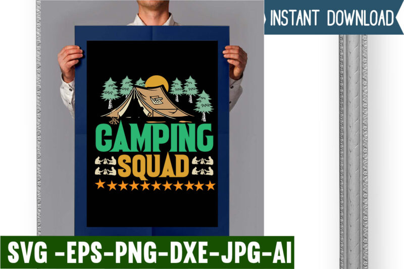 Camping Squad T-shirt Design,campking t-shirt design, camping t shirt design, camping t shirt design ideas, retro camping t shirt design, best camping t shirt design, i love camping t shirt