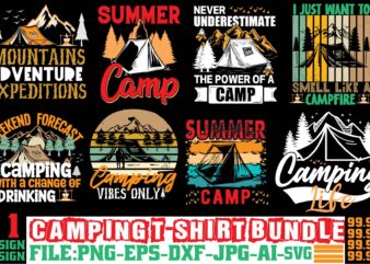 Campking T-shirt Bundle ,11 Design, camping t shirt design, camping t shirt design ideas, retro camping t shirt design, best camping t shirt design, i love camping t shirt designs,