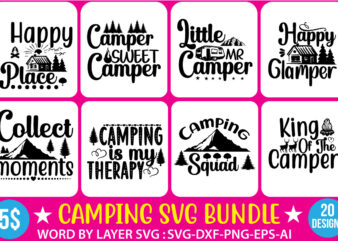 Camping svg bundle t shirt vector file