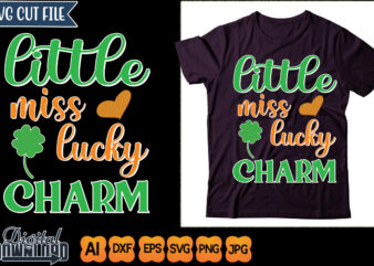 little miss lucky charm t shirt vector graphic
