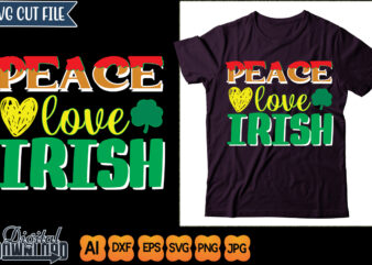 peace love irish t shirt illustration