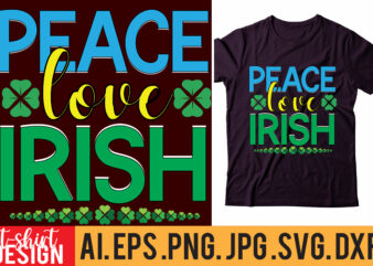 peace love irish t shirt illustration