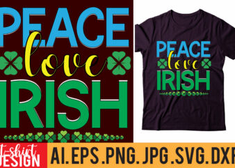 peace love irish t shirt illustration