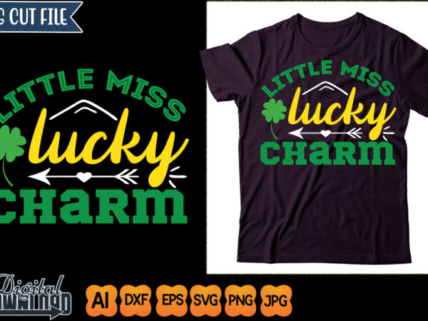 Little miss lucky charm t shirt vector graphic