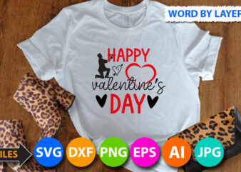 happy Valentine’s Day T-Shirt Design, happy Valentine’s Day SVG Cut File, Valentine svg, Kids Valentine svg Bundle, Valentine’s Day svg, Love svg, Heart svg, Be mine svg, My first valentine’s