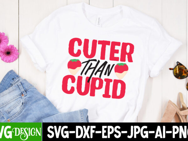 Cuter than cupid t-shirt design , cuter than cupid svg cut file, retro valentines svg bundle, retro valentine designs svg, valentine shirts svg, cute valentines svg, heart shirt svg, love,