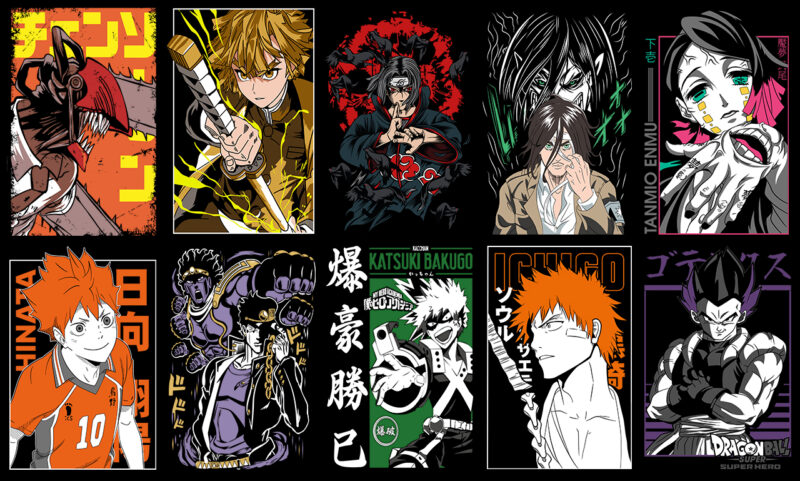 100 Anime Vectors T-shirt Designs Bundle #3 - Buy t-shirt designs 100 Anime Vectors T-shirt Designs Bundle #3 - Buy t-shirt designs