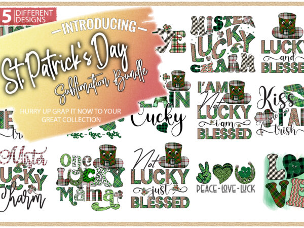 St. patrick’s day sublimation bundle vol-3 t shirt template vector