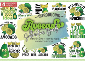 Avocado Sublimation Bundle t shirt vector