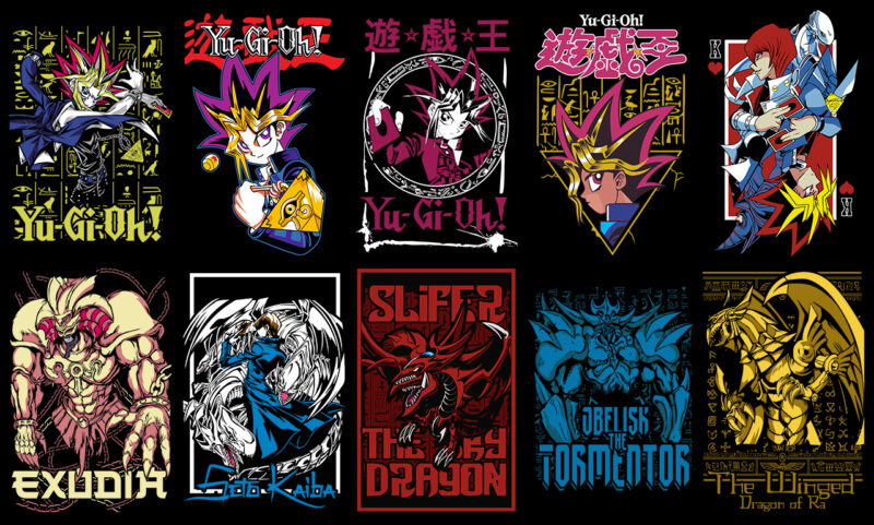16 Yu Gi Oh Vector T-Shirt Designs Bundle #1