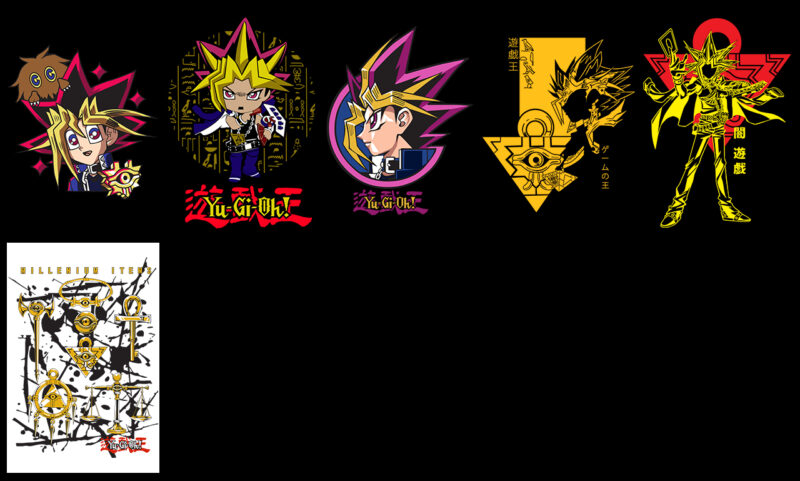 16 Yu Gi Oh Vector T-Shirt Designs Bundle #1