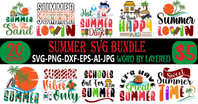 SUMMER Vector t-shirt design bundle