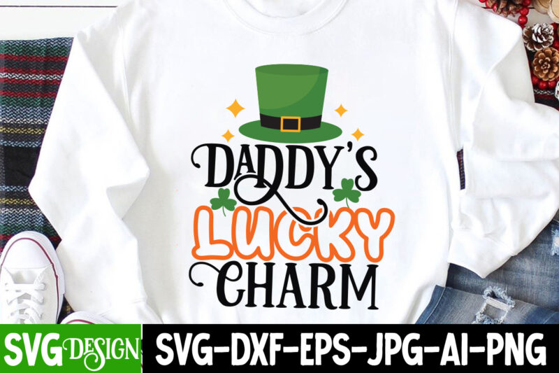 Daddy's Lucky Charm T-Shirt Design, Daddy's Lucky Charm SVG Cut File, St. Patrick's Day SVG Bundle, St Patrick's Day Quotes, Gnome SVG, Rainbow svg, Lucky SVG, St Patricks Day Rainbow,