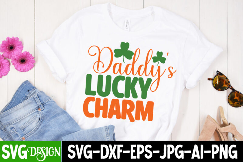 Daddy's Lucky Charm T-Shirt Design, Daddy's Lucky Charm SVG Cut File, St. Patrick's Day SVG Bundle, St Patrick's Day Quotes, Gnome SVG, Rainbow svg, Lucky SVG, St Patricks Day Rainbow,