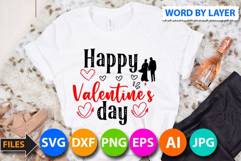 Happy valentine's day T-Shirt Design, Valentine svg, Kids Valentine svg Bundle, Valentine's Day svg, Love svg, Heart svg, Be mine svg, My first valentine's day, Valentine png ,Hello Valentine SVG,