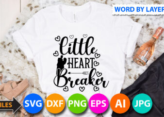 little heart breaker T-Shirt Design, little heart breaker SVG Cut File, Valentine svg, Kids Valentine svg Bundle, Valentine’s Day svg, Love svg, Heart svg, Be mine svg, My first valentine’s