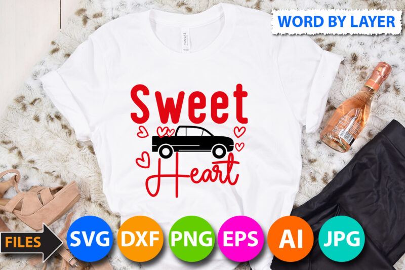 Sweet Heart T-Shirt Design, Sweet Heart SVG Cut File , Valentine svg, Kids Valentine svg Bundle, Valentine's Day svg, Love svg, Heart svg, Be mine svg, My first valentine's day,