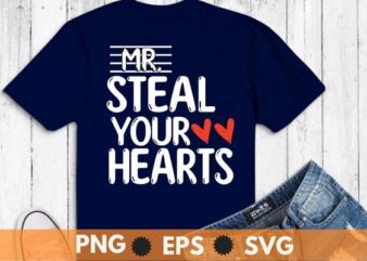 Kids Mr Steal Your Heart Valentines Day Shirt Boys Kids Toddler T-Shirt design svg, Mr Steal Your Heart shirt png, Valentines Day, Boys Kids Toddler T-Shirt