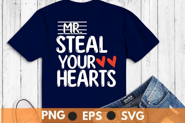 Kids mr steal your heart valentines day shirt boys kids toddler t-shirt design svg, mr steal your heart shirt png, valentines day, boys kids toddler t-shirt