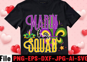 Mardi Gras Squad T-shirt Design,Mardi Gras Svg, Louisiana Svg, Kids Mardi Gras Svg, , Fat Tuesday, Girl Mardi Gras Shirt Svg Files for Cricut & Silhouette, Png,Mardi Gras Mask svg,
