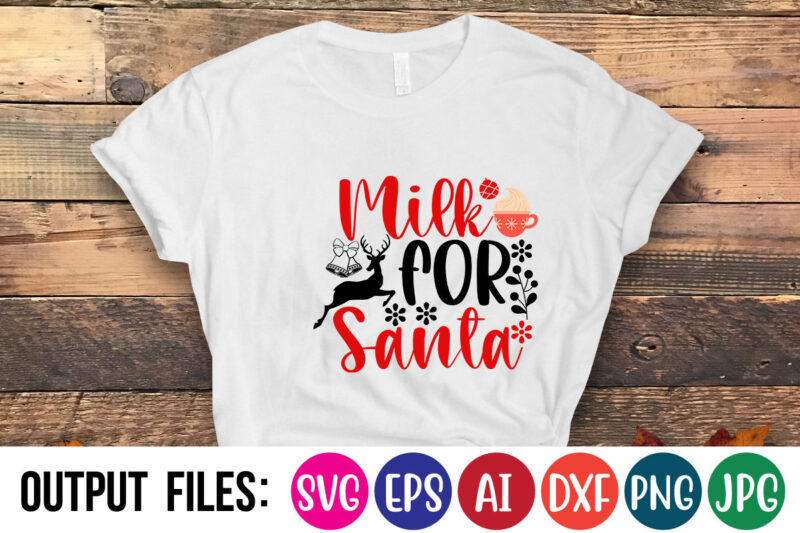 Milk for Santa Vector t-shirt design