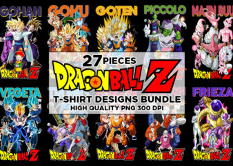 27 Dragon Ball T-shirt Designs Bundle #1