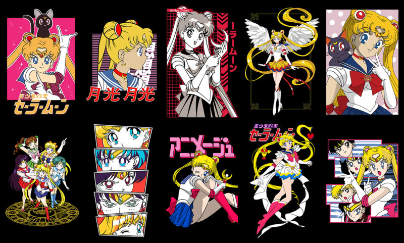 27 Sailor Moon Vector T-Shirt Designs Bundle #1