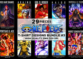 29 One Piece T-Shirt Designs Bundle #3