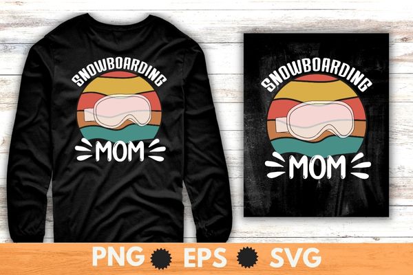 Retro snowboarding mom funny vintage saying snowboard t-shirt design svg, retro, snowboarding mom, funny vintage, saying snowboard